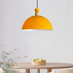 Bamyum Industriell Vintage Holz Gelb Hängeleuchte
