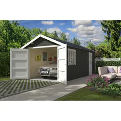 Garage NORDIC HOLZ "Dillon", grün (grüngrau), Holz, Garagen, BxTxH: 340x580 cm
