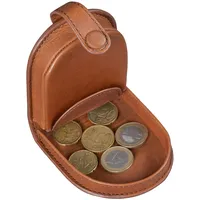 Benthill Kleine Münzbörse Leder | Lederbörse für Münzen | Echt Leder Kleingeldschütte für Münzen | Wiener-Schachtel | Schüttelbörse, Farbe:Braun