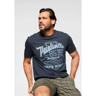 MAN'S WORLD T-Shirt Kurzarm, mit stylischem Print, Rundhalsausschnitt, aus Baumwolle blau 4XL (68/70)