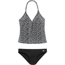 VENICE BEACH Tankini VENICE BEACH, Mädchen, Gr. 170/176, N-Gr, schwarz-weiß (schwarz, weiß), Polyamid, Melange-Effekt, Bikini-Sets Tankini, verstellbare Träger, unifarbene Hose