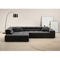 INOSIGN Ecksofa Ancona incl. Kopfteilverstellung, Zierkissen Breite 319cm, L-Form, wahlweise motorische Sitztiefenverstellung, auch in Cord + Easy Care schwarz 319 cm x 70 cm - 82 cm x 215 cm