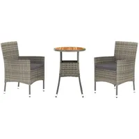vidaXL Garten-Bistro-Set 3-tlg. Grau