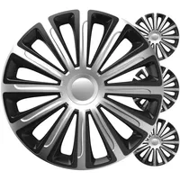 Radkappen, 4-teiliges Set, Trend Schwarz Silber, 14 Zoll, Farbbox