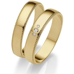 Firetti Trauring Schmuck Geschenk Gold 375 Hochzeit Ehering „LIEBE“, Made in Germany – mit o. ohne Brillanten/Diamanten gelb|goldfarben 57