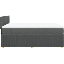 vidaXL Boxspringbett 160 x 200 cm Dunkelgrau