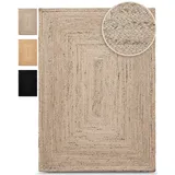 carpetfine Teppich CARPETFINE "Nele Juteteppich Naturfaser", taupe, B:80cm H:6mm L:80cm, Jute, Teppiche, Teppich, geflochtener Wendeteppich aus 100% Jute, quadratisch und als Läufer