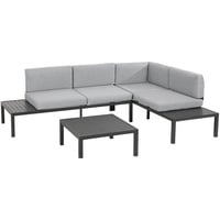 Outdoor Edge outdoor Gartenlounge 3-teilig BENNI, Anthrazit Grau - Aluminiumgestell - Polyester - 3-teilig