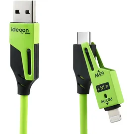 ideoon mobile 4in1 Spiralladekabel 65W grün