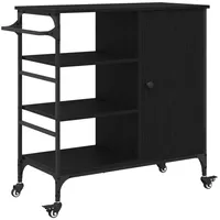 VidaXL Küchentrolley Schwarze Eiche 87.5x38.5x84.5 cm Holzwerkstoff
