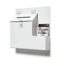 Deflecto Aktionsbox mit Einwurf, Schloss Weiß (B x H x T) 355 x 360 x 90mm 1St.