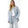 Noisy May Damen Jeansjacke Oversize Denim Übergangsjacke Dropped Shoulder Shacket Bleached Design, Farben:Hellblau, Größe:XS - XS