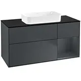 Villeroy & Boch Finion Waschtischunterschrank F712HGHG 120x60,3x50,1cm, Regal rechts Midnight Blue Matt Lacquer, Midnight Blue Matt Lacquer