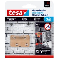 Tesa Klebeschraube rechteckig braun für Mauerwerk und Stein, 5.00kg Tragkraft, 2 Stück