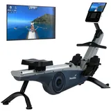 Skandika Rudergerät Freki | Rudergerät für Zuhause in Studio Qualität, 10-stufiger Magnetwiderstand, 8 kg Schwungmassensystem, Kinomap App kompatibel, aufstellbar, bis 200 cm | Fitnessgerät