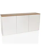 hjh LIVING Sideboard KELO S Kommode 160x40x76 cm, Push-to-Open, griffloses Design, viel Stauraum, Weiß/Eiche