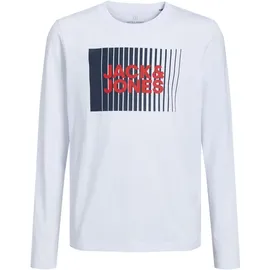 JACK & JONES JUNIOR Jungen Jjecorp Logo Tee Play Ls O-Neck Noos Jnr T-Shirt, White, 128