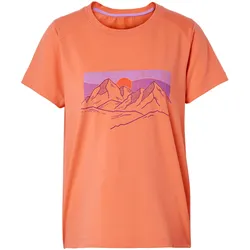 Tchibo - T-Shirt mit Print - Damen - Gr. XS - orange/print