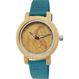 Holzwerk Germany LIL TORI BLUE 30mm Holzgehäuse Blau Lederarmband Türkis