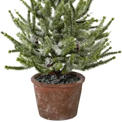 CREATIV green künstliche Pflanze Fichte mit Schnee im Topf, 55 cm, schnee