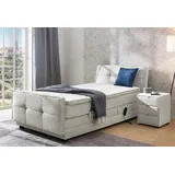 Jockenhöfer Boxspringbett Paloma 120 x 200 cm Stoff Grau Hellgrau