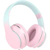 Over-Ear-Kopfhörer Lautstärkeregler, Verstellbares Stirnband, Faltbar, Kabellose und Kabel, eingebautes Mikrofon für Handy  Kinder Kopfhörer - Rosa