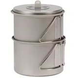 Snow Peak Titanium Mini Solo Combo 2.0 - Topf grau