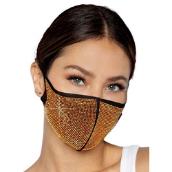 Leg Avenue Verkleidungsmaske Alexi Mundschutz Maske, Gesichtsmaske mit einem Zauber von Glitzer schwarz
