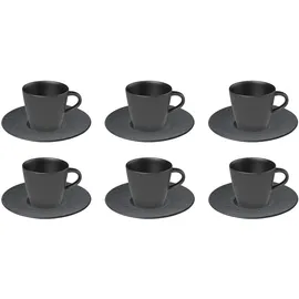Villeroy & Boch Manufacture Rock Espresso Set 6er schwarz
