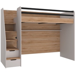 Möbel-Lux Kinderbett »New Options«, Almila Hochbett Kinderbett New Options mit USB und Treppe
