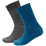 Devold of Norway Kid's Daily Merino Light Sock 2 Paare Blau 28-30