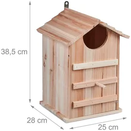 Relaxdays Eulen Nistkasten Holz Hellbraun,
