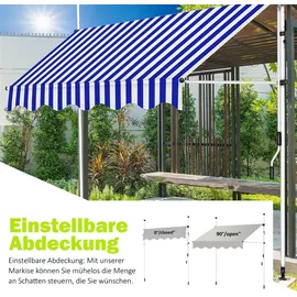 MuCoLa Klemmmarkise 250 cm grau