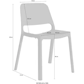 Mayer Sitzmöbel Mayer Stapelstühle myNUKE 2050 64 rot Kunststoff, 4 St.