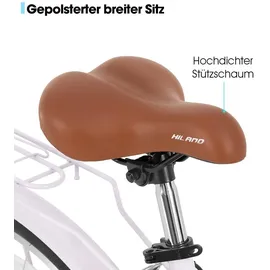 HH HILAND HILAND 26 Zoll Cruiser Bike für Männer und Frauen, Step-Through Rahmen Cityräder für Erwachsene mit Gepäckträger und Korb, Fender - Lila