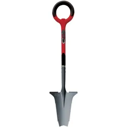Radius Root Slayer Spaten, Wurzelspaten, ergonomisch, Mehrzweckschaufel, Schneidspitze, Klinge mit Zähnen zum Schneiden der Wurzeln, 113 cm, rot