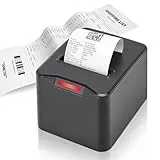 Bondrucker 80mm Thermodrucker, Belegdrucker mit USB & Ethernet (LAN), 220mm/s Hoher Geschwindigkeit, Automatischer Schneider, Quittungsdrucker für Kasse, Gastronomie, Kompatibel mit Mac/Windows/Linux