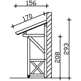 SKANHOLZ Vordach Paderborn 3 242 x 156 cm nussbaum