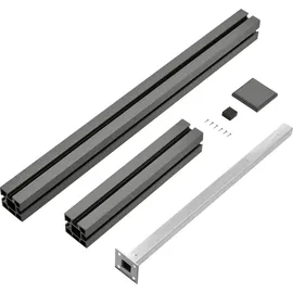 [neu.holz] Gartenzaun mit Schrägelement 183x451 cm Grau