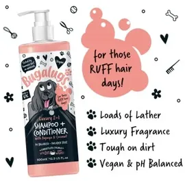 BUGALUGS 2-in-1 Shampoo und Spülung mit Papaya Kokosnuss – Hundeshampoo integriertem Conditioner
