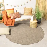 FRAAI | Home & Living In- & Outdoor Teppich Rund - Malta Arrow Natur - Wetterfest - Polypropylen - Flachgewebe - Balkon, Garten/Terrasse, Flur - Terrasse - Rug