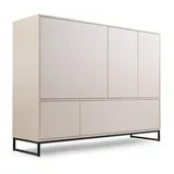 bettso Kommode, beige Holzwerkstoff, 8 Fächer, 160x120x45 cm, Wohnzimmer, Kommoden – Sideboards, Highboards