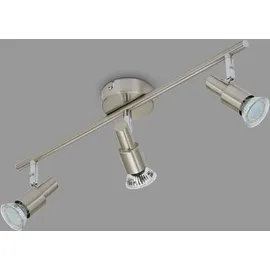Brilo LED Deckenleuchte Spotleuchte dreh-& schwenkbar 3xGU10 9W Matt-Nickel Briloner - Silber