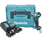 Makita - dtd 173 saj Akku Schlagschrauber 18 v 180 Nm 1/4" Brushless + 2x Akku 2,0 Ah + Ladegerät + Makpac