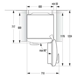 Gorenje OBRB153BL Retro-Kühlschrank (260 l, 1540 mm hoch, Baby Blue)