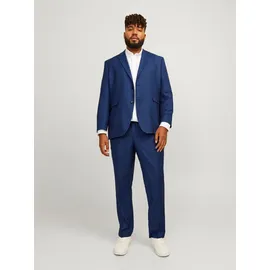 Jack & Jones PlusSize Sakko "JPRSOLARIS BLAZER NOOS PLS", Herren, Gr. 66, blau (medieval blau), Web, Obermaterial: 59% Polyester, 24% Wolle, 16% Viskose, 1% Elasthan, JACK & JONES PLUSSIZE, unifarben, slim fit, Sakkos Sakko