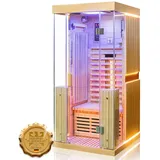 Dewello® Infrarotkabine Infrarotsauna Wärmekabine Vollspektrum Sauna 1 Person