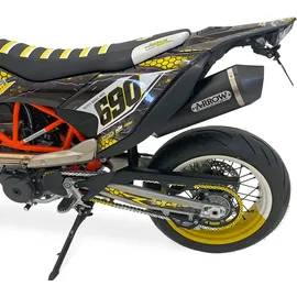 ARROW Schalldämpfer Aluminium Dunkel mit Carbon Endkappe für KTM 690 SMC/Enduro 19-21