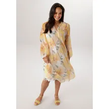 aniston plus Sommerkleid Geblümt Gelb/Weiß 54