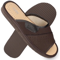 filsko Hausschuhe Herren Open-Toe Hausschuh (1 Paar, mit EVA Laufsohle) Memory-Foam braun 47